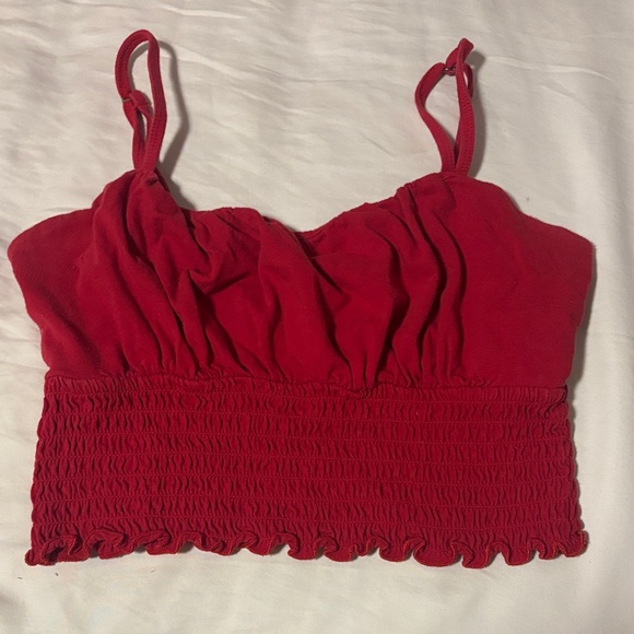 Hollister Tops - Hollister Red Ruched Crop Top